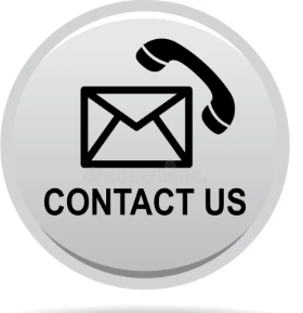 Circular icon featuring a telephone and an envelope with the text 'CONTACT US' below.